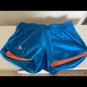 Women’s Adidas Climate Blue Orange 2 in 1 Shorts
